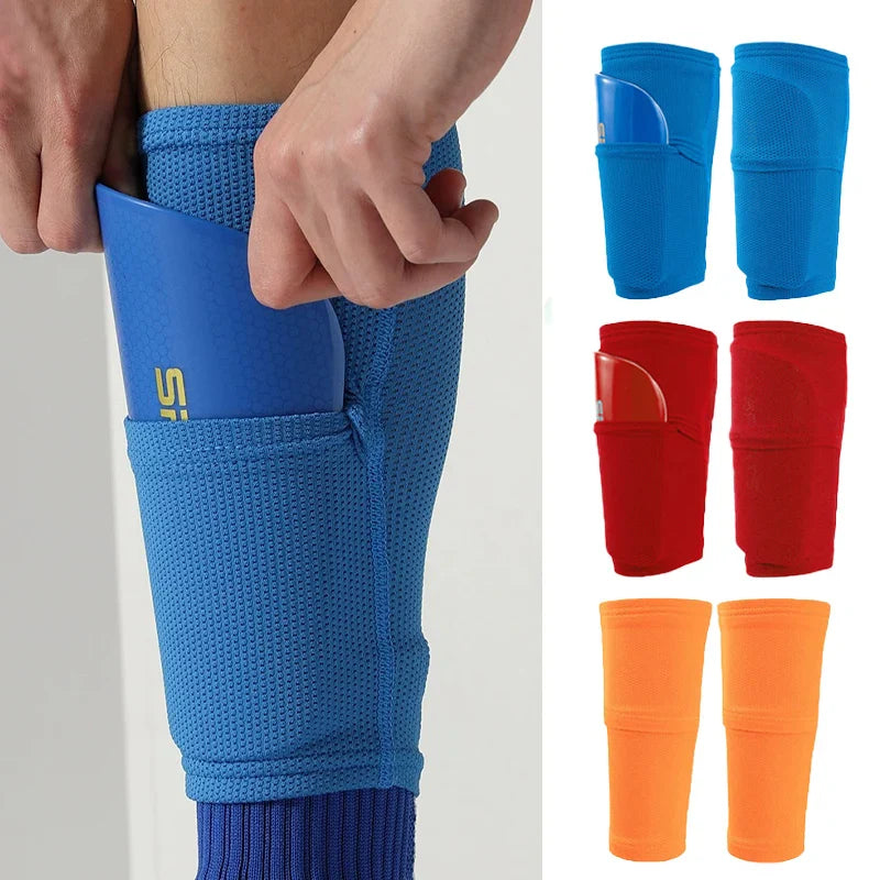 1 Pair Soccer Football Shin Guard Adults Teens Socks With Pocket Professional Shields Legging Shinguards Sleeves Protective Gear