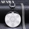 Angel Seal Archangel Metatron Cube Pendant Necklace for Women Men Stainless Steel Flower of Life Jewelry flor de la vida collar