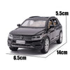 1/32 Volkswagen Tiguan L SUV Toy Car Model Diecast Alloy Miniature Pull Back Sound & Light Collection Gift for Children Boys Kid