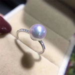 Load image into Gallery viewer, DIY Pearl Ring Accessories S925 Sterling Silver Ring Empty Set Fashion Gold Silver Jewelry Set Fit 8-11mm Circle Z158
