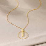 Load image into Gallery viewer, Stainless Steel Necklaces Minimalist Circle Sticks Pendants Popular Street Girl Choker Clavicle Chain Necklace For Women Jewelry
