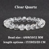 Natural Clear Quartzs Bracelet White Transparency Healing Crystal Energy Stone Boho Reiki Gem Stone Beads Simple Yoga Jewelry