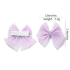 2pcs/set Lovely Bow Hairpins Solid Color Gauze Bows Clip for Kids Sweet Soft Hair Clips Pink Princess Girls Hair Accessories