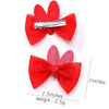 2pcs/set New Girls Kids Gauze Bow Hairpin Rabbit ears Hair Clips Princess Hair Accessories Baby Barrettes Wholesale
