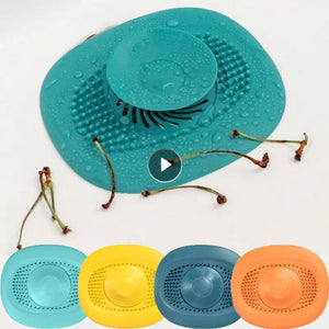 Silicone Kitchen Sink Plug Shower Filter Drain Cover Stopper Hair Catcher Sink Strainer Drainer Floor Drain Bathroom Accessories