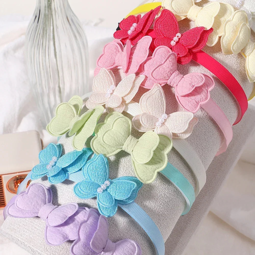 2Pcs/lot Butterfly Hair Bands Hair Hoop for Baby Girl Lovely Children's Headband Cute Bows Kids Headwear Hair Accessories Gift