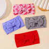 Solid Colors Baby Bowknot Headband Broadside Headwear Kids Girls Boutique Elastic Protect Turban Hair Band Baby Hair Accessories