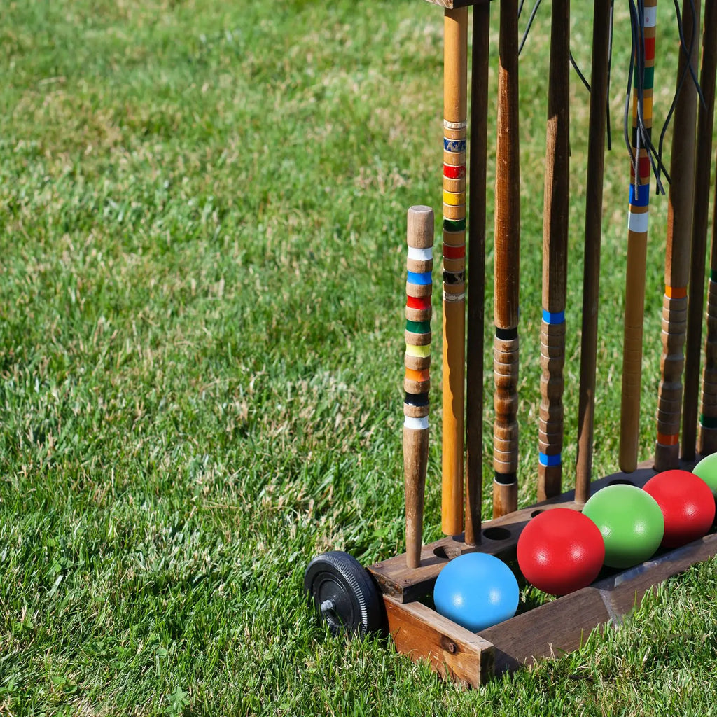 6Pcs Croquet Wooden Ball Set Children'S Outdoor Lawn Croquet Toy Bocce Balls Children Rolling Bocce Balls Recreational Sports