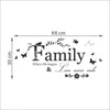 Family Love Never Ends Quote Vinyl Wall Sticker Wall Decals Lettering Art Words Stickers Home Decor Wedding Decoration Poster