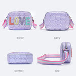 Load image into Gallery viewer, Mini Messenger Heart Shaped 3D Embroidered Crossbody Bag Kids Girls Mobile Phone Bag LOVE Sequin Holiday Gift

