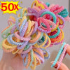 50/5pcs Colorful Flower Hair Ties Girls Kids Elastic Rubber Band Headband Scrunchie Sweet Rope Ponytail Holders Accessories