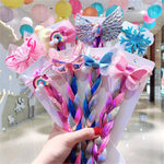 Load image into Gallery viewer, Girls Hair Bow Kids Rainbow Hair Tie Princess Accessories Toddler Snowflake Elastics Baby Accessories No Damage Braid
