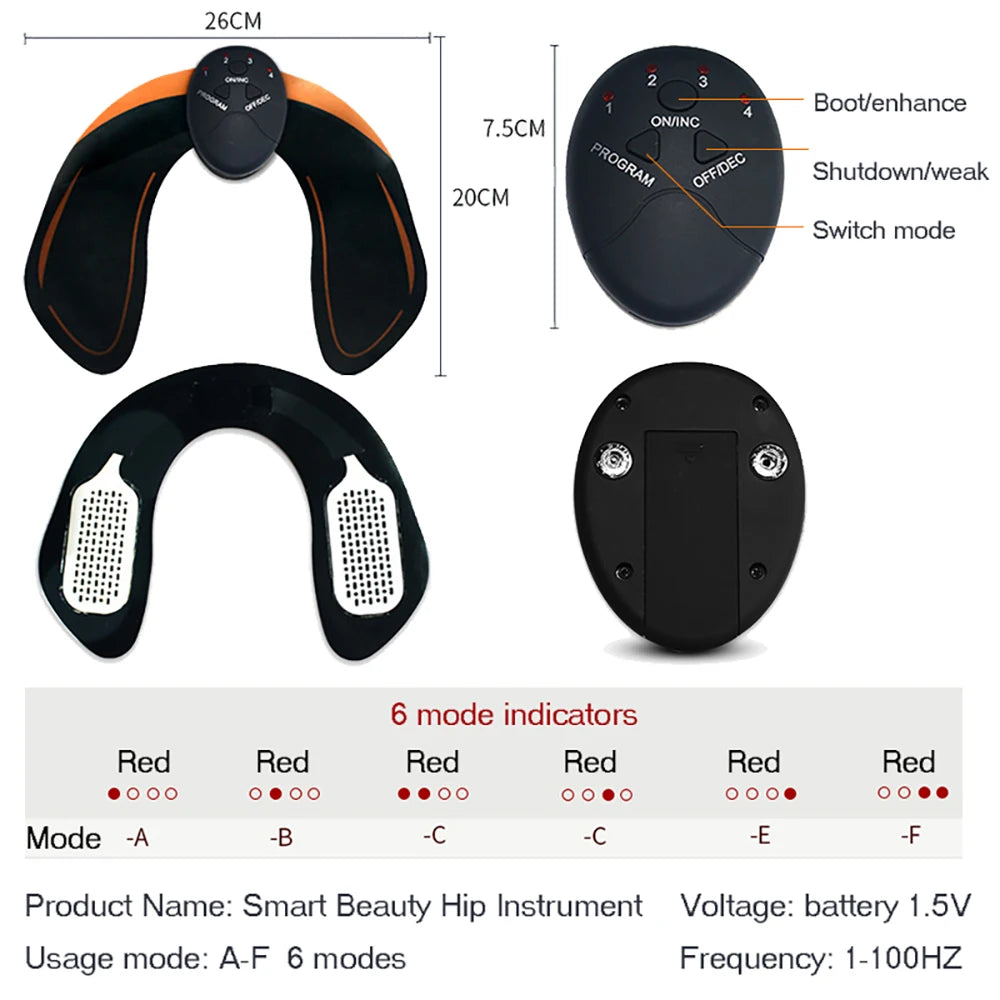 EMS Muscle Stimulator Abdominal Muscle Massager Hip Training Fitness Fat Burning Buttocks Arm Abdomen Trainer Apparatus Slimming