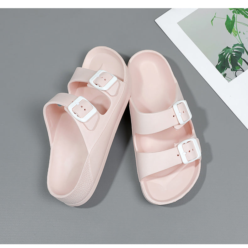 New Sandals Mute Shoes Slope Thick Platform Comfortable Buckle Fashion Women Shoes Beach Travel Slides Shoes Female 2023