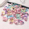 10pcs Lovely Cartoon Kids Elastic Hair Bands Girls Candy Macaron Hair Ties Ropes Stripe Ponytail Holder Baby Hair Accessories