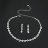 Bride Crystal Necklace Earrings Set Bridal Wedding Jewelry Sets Rhinestone Choker Necklace Prom Costume Jewelry Set for Women