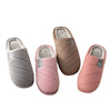 Large Size Men'S Cotton Shones Winter Casual Warm Plush Women Men Special Indoor Slippers Couples Non-Slip Stripe Slide Slipper