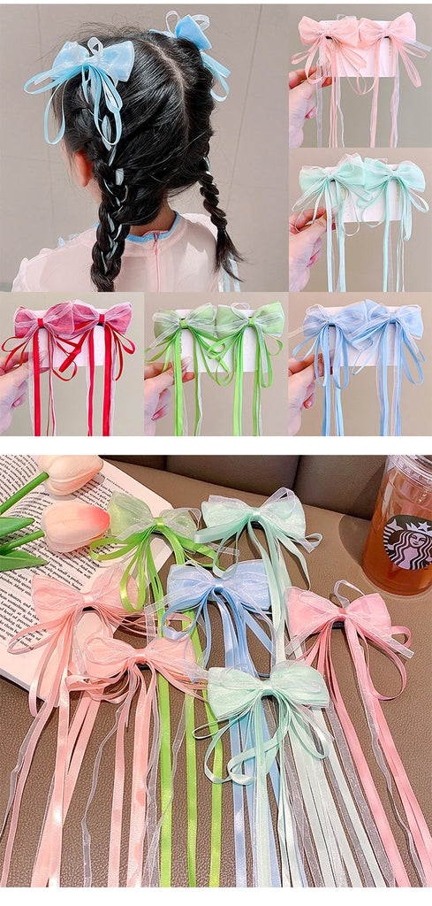 New Fashion Kids Bow Strap Hairpin Baby Weaving Headwear Long Beauty Girls Hairpins Fashion Children's Hair Accessories