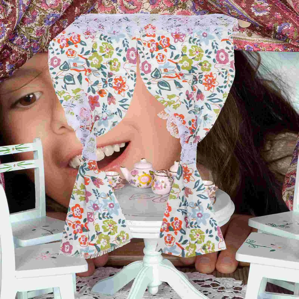 House Accessories for Home Curtain Small Window Dollhouse Curtains Door Cloth