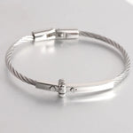 Load image into Gallery viewer, Stainless steel round cable bracelet high quality steel wire Bolt buckle women's bracelet jewelry
