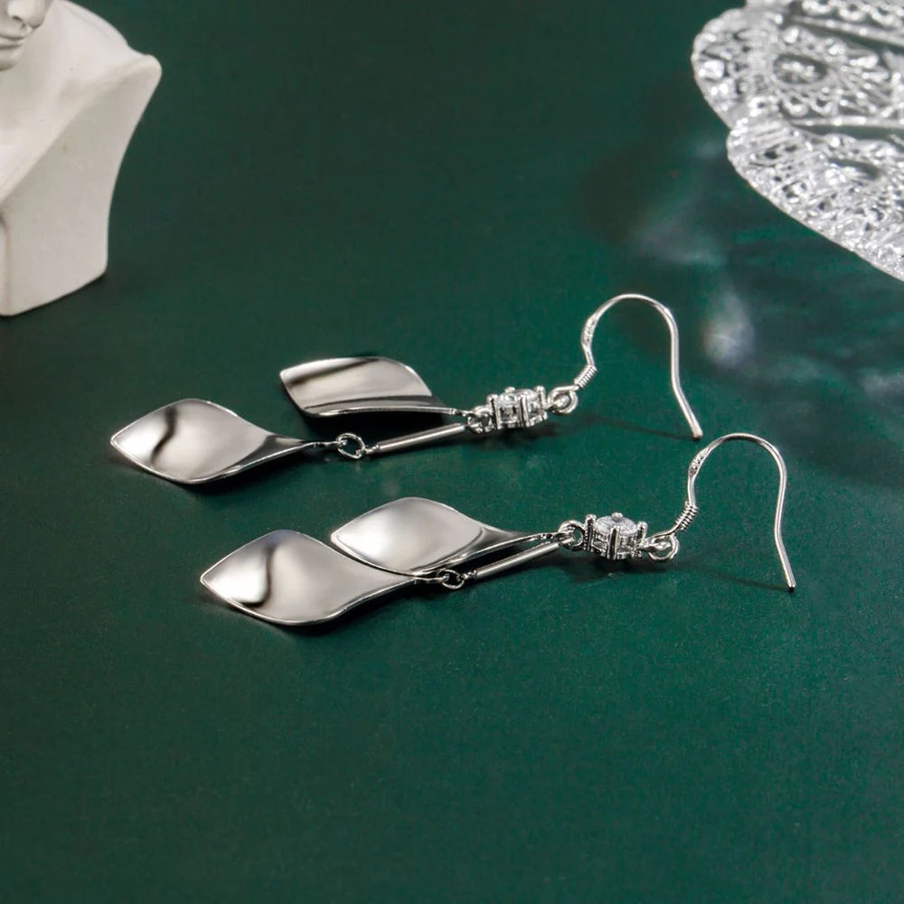 Fanqieliu High-quality 925 Silver Needle Jewelry Original Two Leafs Drop Earrings For Women New Fashion FQL23548