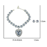 Load image into Gallery viewer, 1 Pcs Rhinestone Heart Pendant Necklace Set Exaggerated Geometric Earring Light Luxury Temperament Fashion Women's Jewelry Sets
