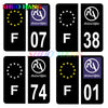 Sticker License Plate No. 38 Is è Re 42 Loire Noir 01 Ain Noir 74 Haute Savoie Noir Black C&F Europe Vinyl Car Accessories PVC