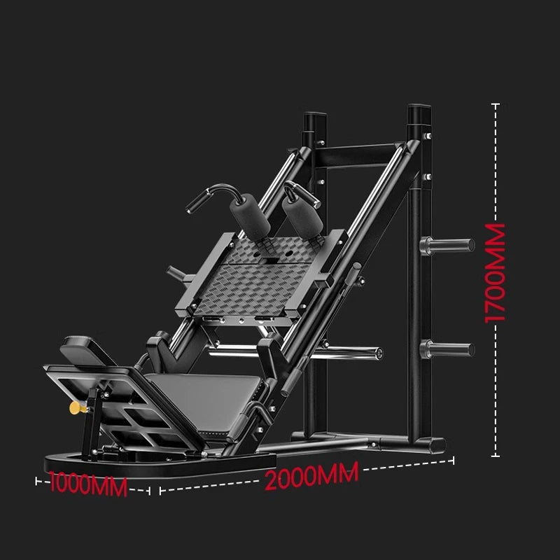 45° inverted pedal machine, gym-specific incline squat machine, home leg strength fitness equipment, Hack squat machine