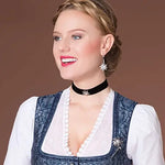 Load image into Gallery viewer, Traditional Bavarian Rhinestone Edelweiss Earrings for Women Flower Pendant Earrings Oktoberfest Party Gifts Wholesale
