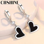 Load image into Gallery viewer, CHSHINE 925 Sterling Silver Heart Earrings For Ladies Wedding Dinner Fashion Party Jewelry
