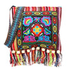 Boho Ethnic Style Embroidered Crossbody Bag with Tassel Decor for Women