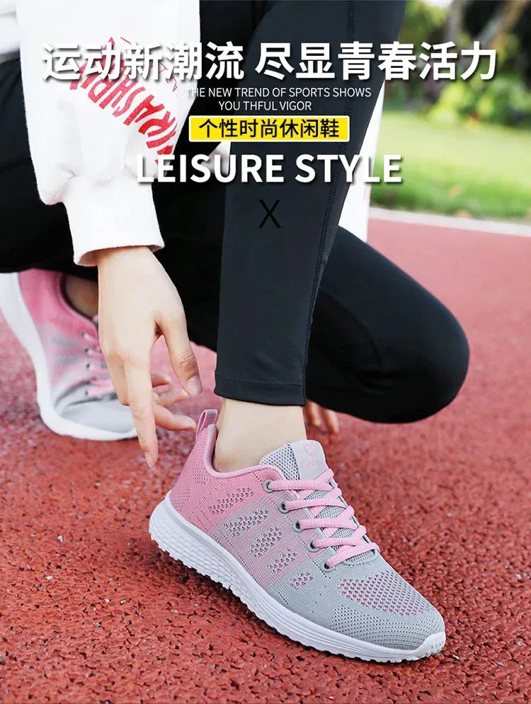 Women Casual Shoes Fashion Breathable Walking Mesh Flat Shoes Sneakers Women 2024 Gym Vulcanized Shoes White Female Footwear