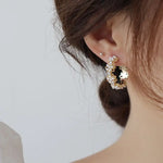 Load image into Gallery viewer, Korean Style Crystal Flower Stud Earrings For Women Sweet Flower Imitation Pearl Zircon Rhinestone Earring Party Jewelry Gifts
