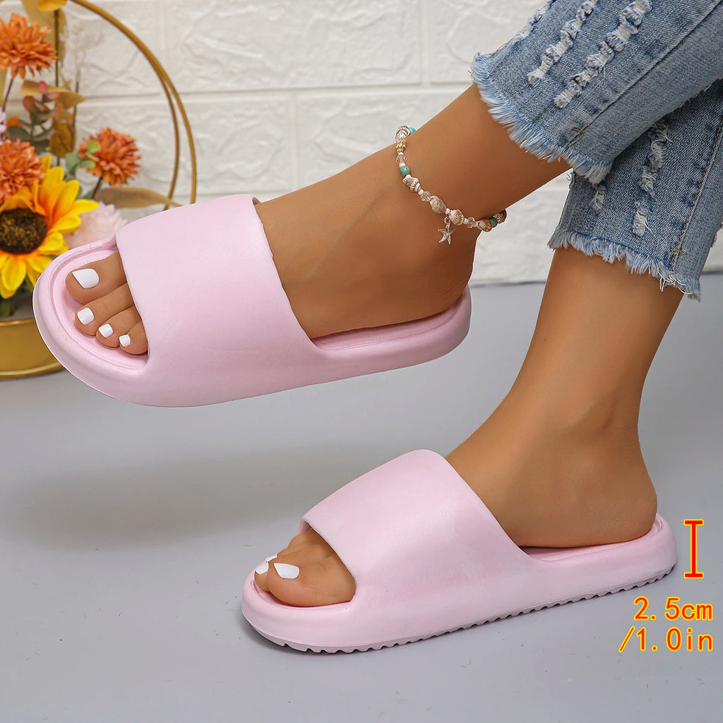 Soft Sole Eva Home Slippers Women Indoor Mute Non Slip Bathroom Slides Woman Lightweight Summer Beach Flip Flops Flat Sandals