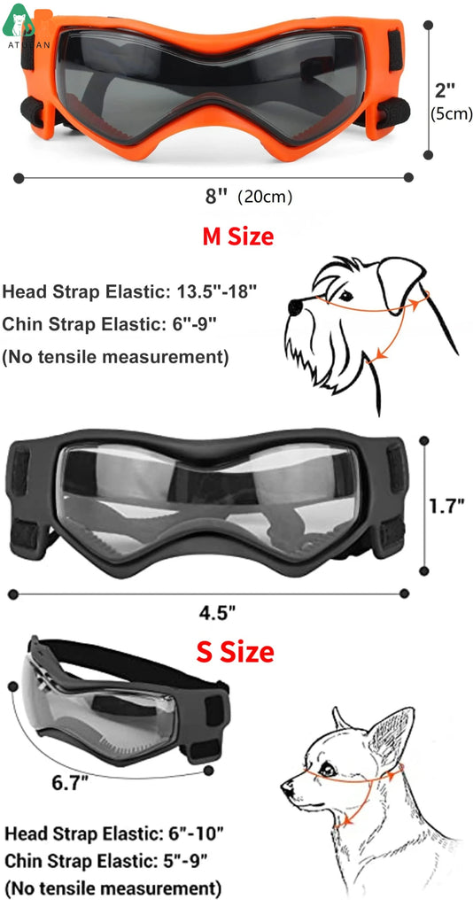 ATUBAN Dog Helmet and Dog Goggles for Small Dogs-Pet Motorcycle Helmet Hat with Ear Holes Adjustable Straps for Puppy Riding