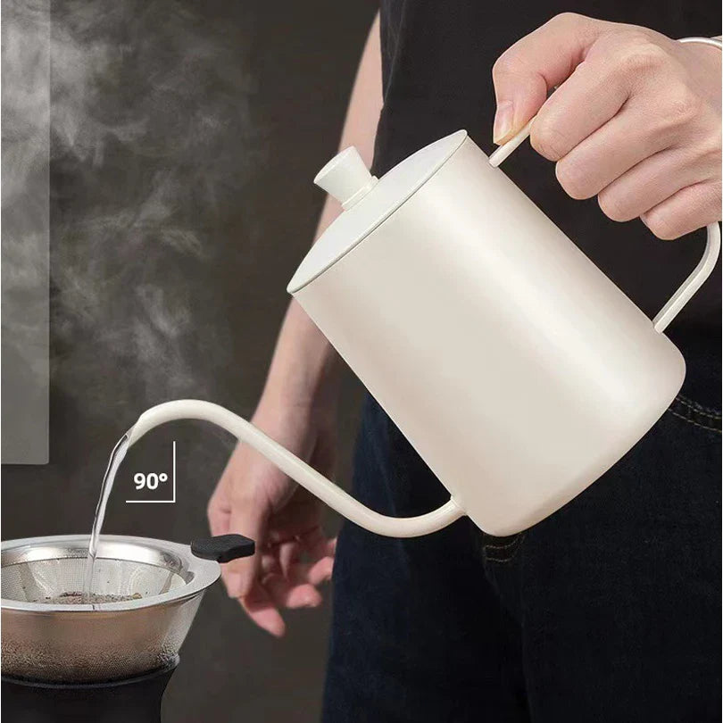 304 Stainless Steel 600ml Long Gooseneck Spout Barista Espresso Coffee Maker Kettle Teapot Accessories Tools For Home Office