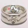 2pcs Cute Cat Dog Animal Couple Ring for Women Men 2024 New Fashion Statement Lover Rings Valentine's Day Party Jewelry Gifts