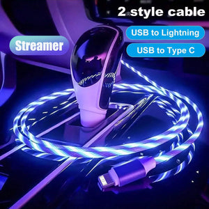 For iPhone Charger Cable LED Light Up Lightning TypeC Cable USB Fast Charger Cord High Speed Data Sync Transfer Cord for iPhone