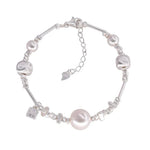 Load image into Gallery viewer, Foxanry Silver Color Irregular Geometric Beaded Pearl Bracelet For Women Girls Trendy Elegant Simple Sweet Birthday Jewelry Gift
