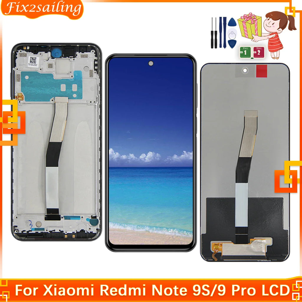 6.67" Display For Xiaomi Redmi Note 9S LCD Touch Screen Digitizer For Redmi Note 9 Pro M2003J6A1G M2003J6B2G Replacement Parts