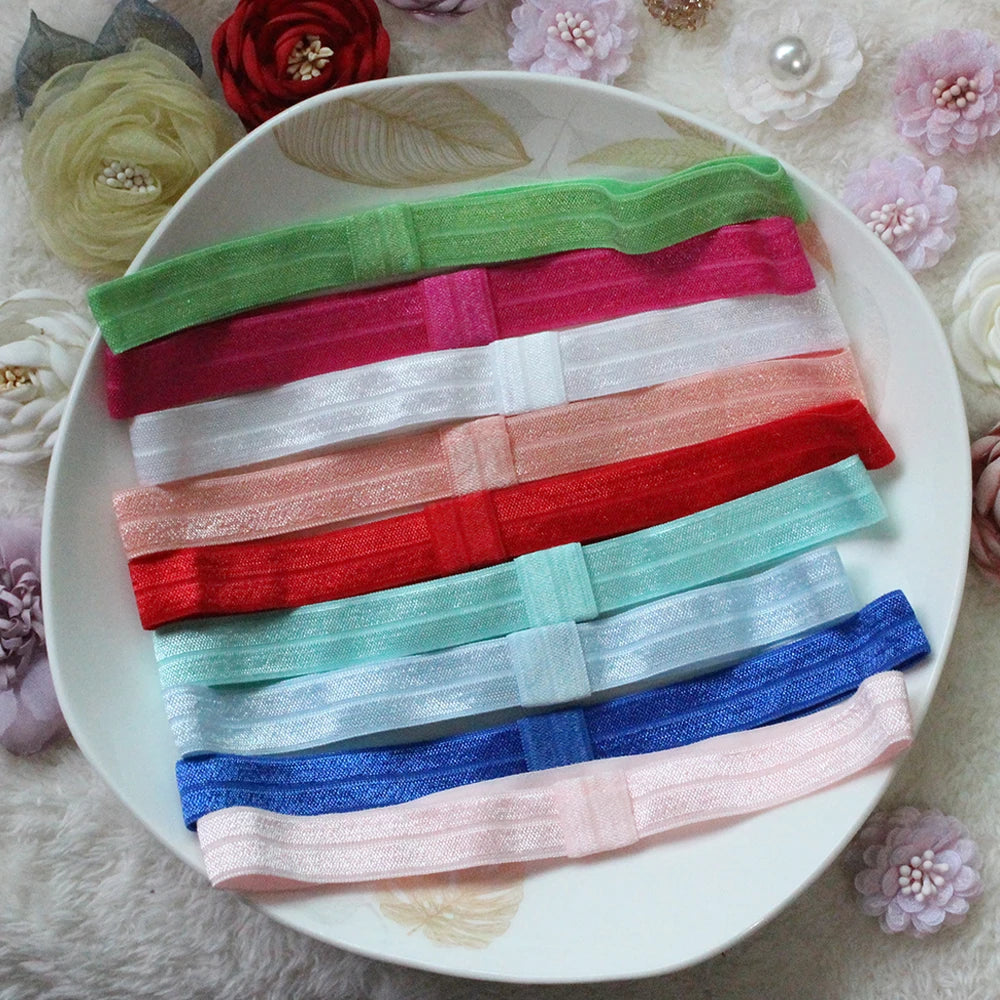 10pcs/Lot 1.5cm FOE Elastic Headband For Kids Girls Newborn DIY Hairband Hair Accessories  24 Colors