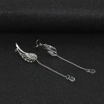 Load image into Gallery viewer, Delysia King Women Angel Wings Feather Earrings Ear Stud Trendy Crystal Tassel Jewelry
