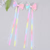 Sweet Pearl Long Tassel Hairpin Girls Satin Ribbon Hair Clip Barrettes Kids Party Hair Accessories Headwear Ponytail Clips