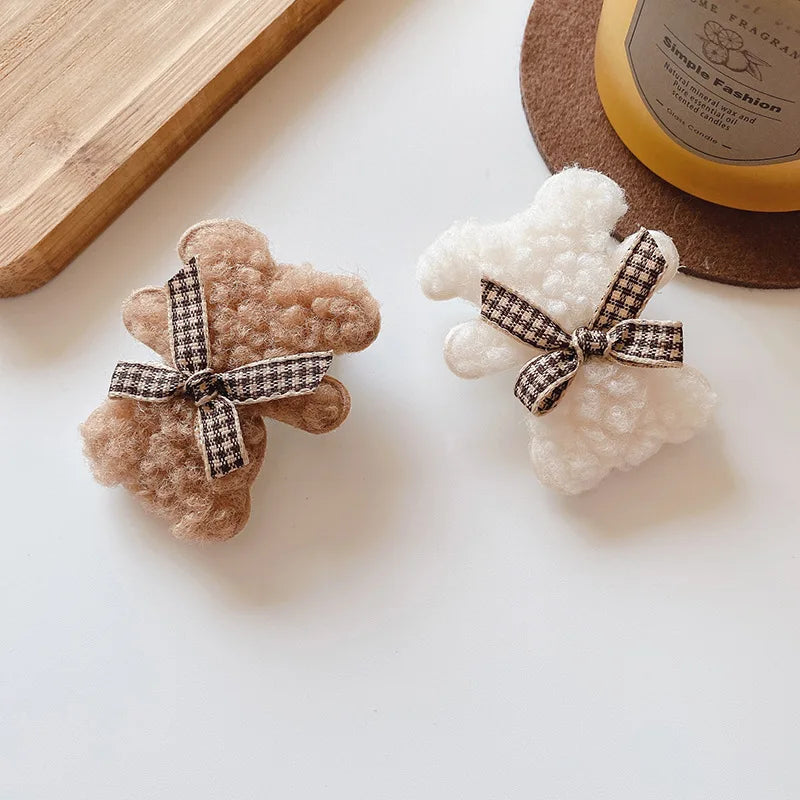 2pcs Toddlers Bear Cute Hair Pins for Children Kids Babies Handmade Girls Hair Clips Fashion Hair Accessories Barrettes Headwear
