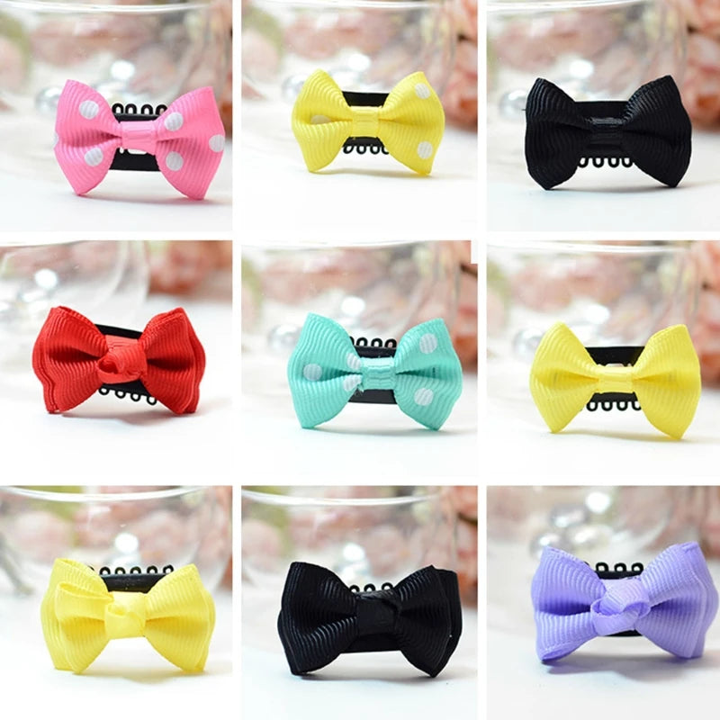 10-50Pcs/lot Candy Color Baby Mini Bow Hair Clips Safety Hair Pins Barrettes for Children Girls Kids Ribbon Hair Accessories