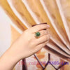 Green Jade Ring Vintage Women Adjustable Rings Accessories Jewelry Gift Designer Gemstone 925 Silver Natural Luxury Charm Gifts