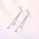 Load image into Gallery viewer, Fanqieliu Original 925 Silver Needle Crystal Zircon Square Long Chain New Jewelry Drop Earrings For Lady FQL23554
