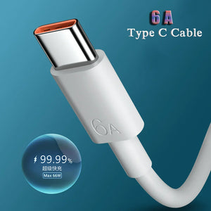 Original 6A 5A USB Type C Cable For Huawei P50 Pro Mate 40 P30 Pro Honor 60 50 100W 66W Supercharge 40W Fast Charging USB-C Cord