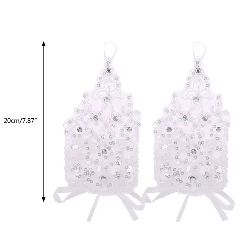 Girls Princess Gloves Girls Dress Glove Lace Diamond Performance Photography Costume Wedding Accessories for Kids Birthday Gift