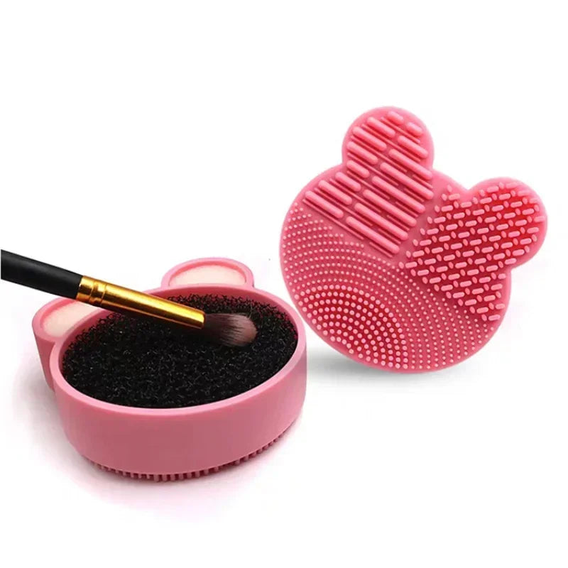 Silicone Makeup Brush Cleaning Pad Beauty Powder Remover Makeup Brush Cleaner Washing Bowls Dry Wet Brush Cleaning Sponge Tools